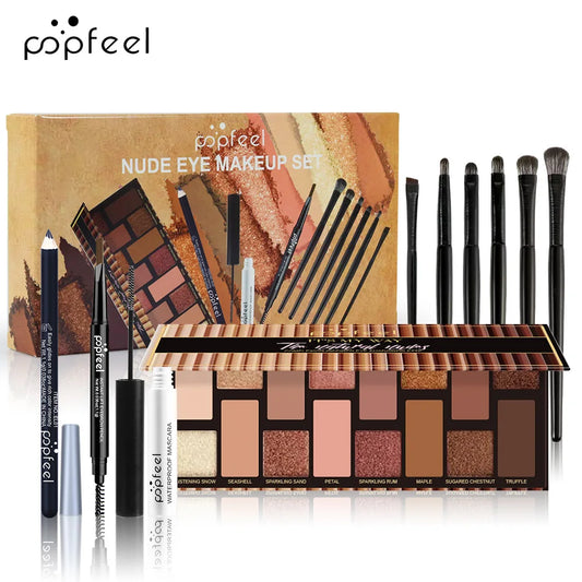 Makeup Kit for Eye Women Cosmetics Set Travel Eyeshadow Eyebrow Pencil Eyeliner Mascara Makeup Brush Eye Korean Beauty Full Kit