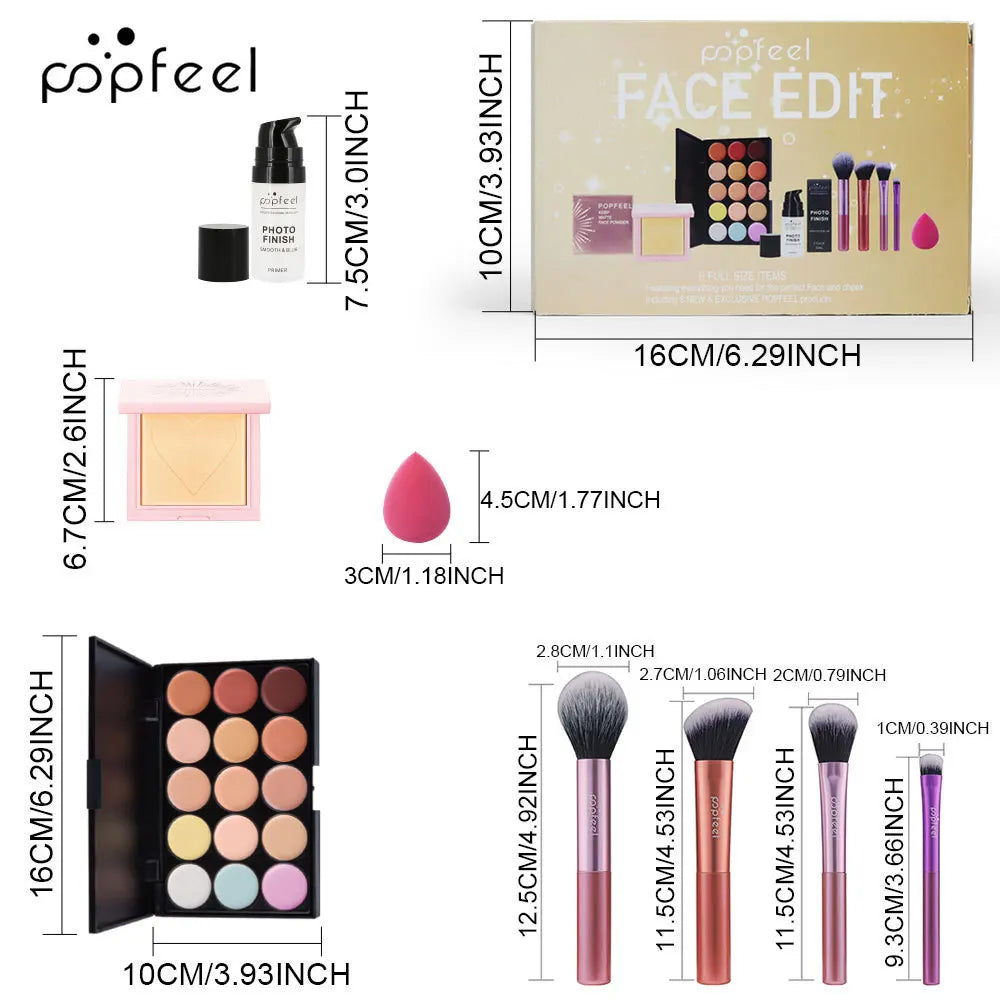 Makeup Kit for Eye Women Cosmetics Set Travel Eyeshadow Eyebrow Pencil Eyeliner Mascara Makeup Brush Eye Korean Beauty Full Kit