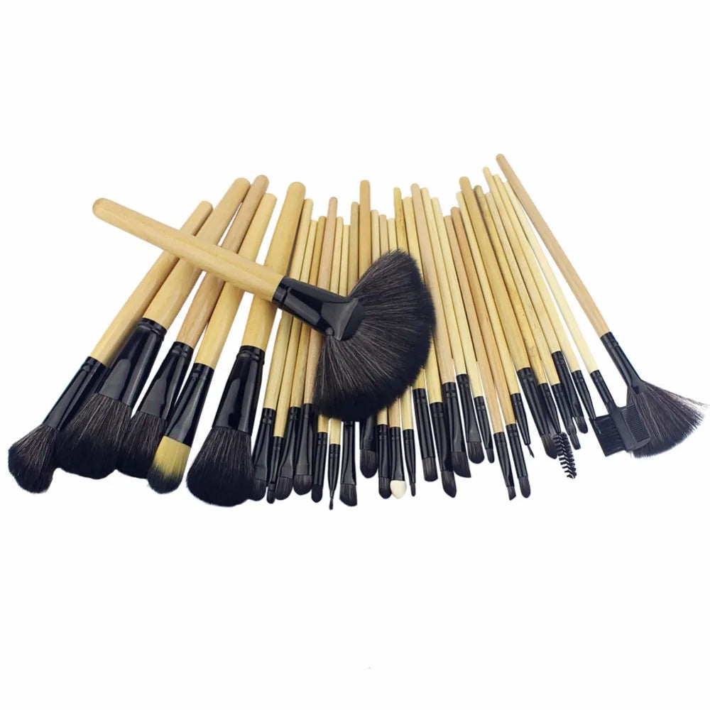 32 PCS Pincel De Maquiagem Make up Brushes Profissional of Makeup Brush Set + Black Leather Bag