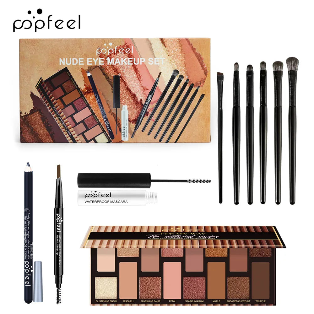 Makeup Kit for Eye Women Cosmetics Set Travel Eyeshadow Eyebrow Pencil Eyeliner Mascara Makeup Brush Eye Korean Beauty Full Kit
