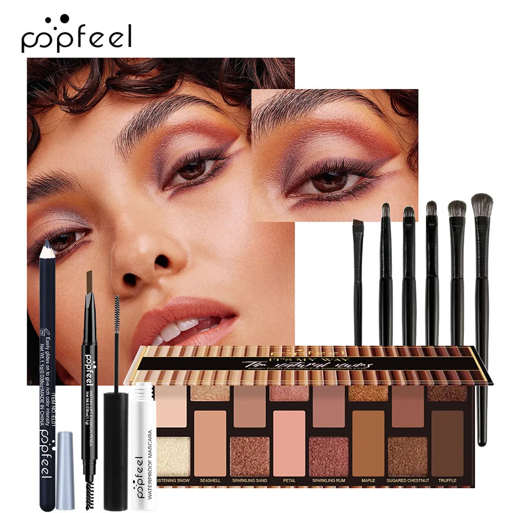 Makeup Kit for Eye Women Cosmetics Set Travel Eyeshadow Eyebrow Pencil Eyeliner Mascara Makeup Brush Eye Korean Beauty Full Kit