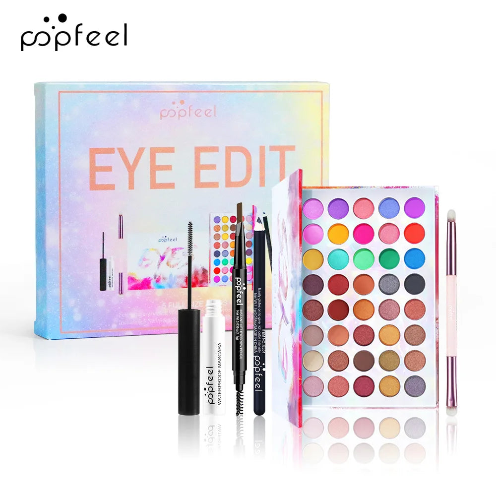 Makeup Kit for Eye Women Cosmetics Set Travel Eyeshadow Eyebrow Pencil Eyeliner Mascara Makeup Brush Eye Korean Beauty Full Kit