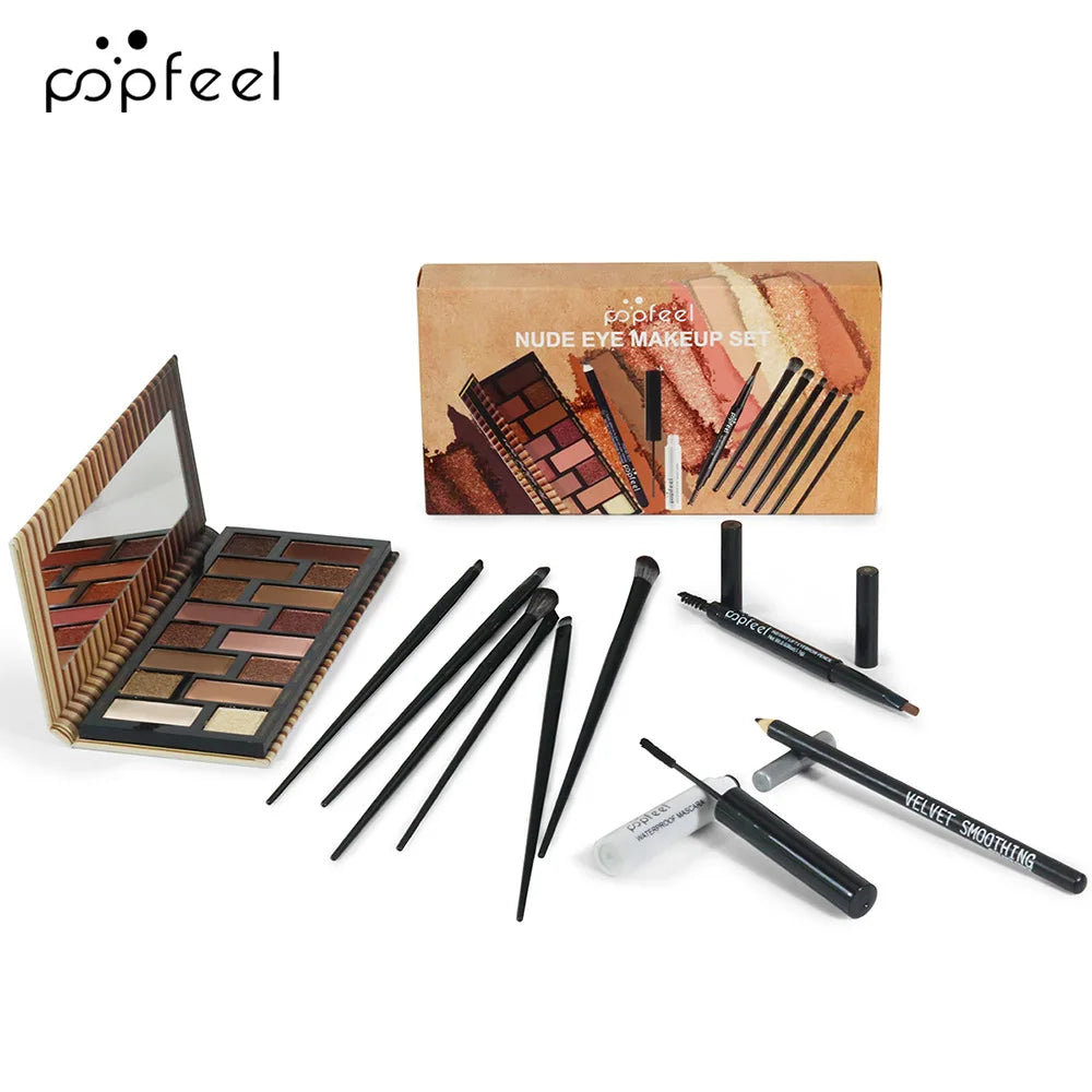Makeup Kit for Eye Women Cosmetics Set Travel Eyeshadow Eyebrow Pencil Eyeliner Mascara Makeup Brush Eye Korean Beauty Full Kit