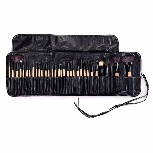 32 PCS Pincel De Maquiagem Make up Brushes Profissional of Makeup Brush Set + Black Leather Bag